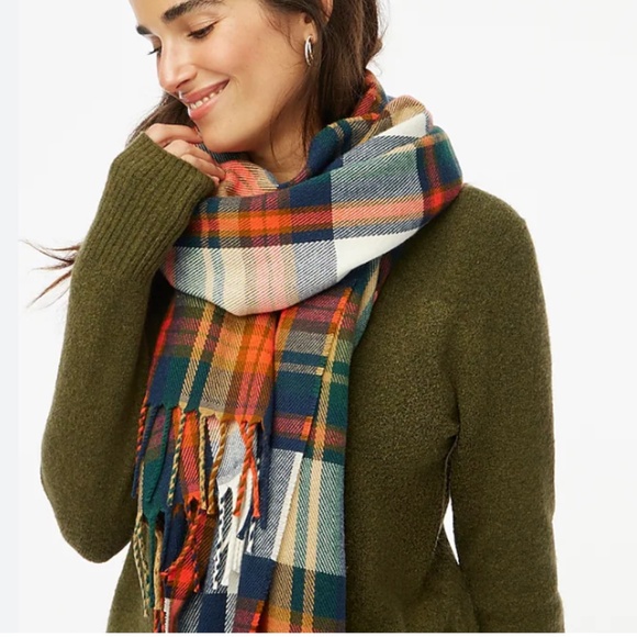 J Crew Classic Plaid Scarf - Picture 1 of 4